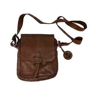Harbour 2nd Brown Leather Crossbody Bag Purse Boho Distressed Anchor Charm